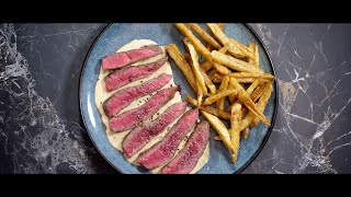 Recette de rumsteak de Boeuf de Chalosse grillé et sa sauce au foiegras et à lArmagnac [upl. by Nic]