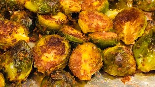 GARLIC ROASTED BRUSSELS SPROUTS  Brown Girls Kitchen [upl. by Nizam]