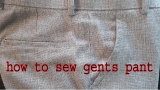 how to sew gents pant  stitching mens pant  N A FASHION [upl. by Aloysius]