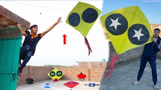 Big Yellow Pari Cutting Kite Catch With Bomb 💣 [upl. by Fia]