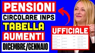 🔴 PENSIONI DICEMBRE AUMENTI 👉 ARRIVATA CIRCOLARE INPS INCREMENTI UFFICIALI DA DICEMBRE ECCOLA 💻💰 [upl. by Ekle]