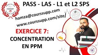EXERCICE 7 QUANTITÉ DE MATIÈRE CONCENTRATION EN PPM  810  REMISE À NIVEAU [upl. by Mychal311]