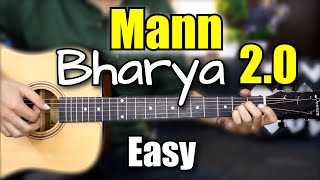 Mann Bharryaa 20  Shershaah  Easy Hindi Guitar Cover lesson chords intro acoustic Tabs  B Praak [upl. by Llevra517]