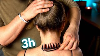 3HOUR ASMR Insomnia Treatment  Hair Play amp Brushing Sounds No Talking [upl. by Dijam]