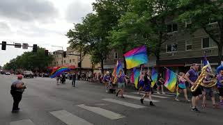 Freedom Corps marching band performs quotYMCAquot at Denver PrideFest Parade  June 17 2018 [upl. by Eiahpets]