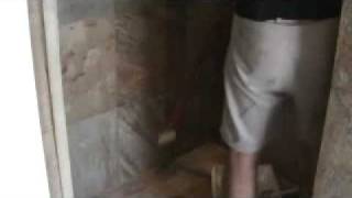 How to seal a natural stone tile shower sealing the walls with a quotrollerquot [upl. by Ahc]