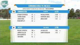 ACT Premier Cricket  Mens 1st Grade  Round 8  Ginninderra v NCGCC [upl. by Feltie]