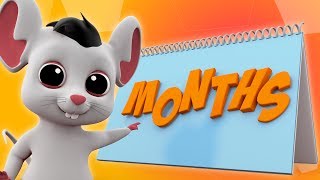 Months Of The Year  Nursery Rhymes  Childrens Songs  Kids Learning Video [upl. by Anirdua]