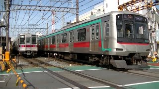 東武10050系11268F11453F普通北千住行きamp東急5000系5104F急行中央林間行き 鐘ヶ淵駅前にて [upl. by Calandria]