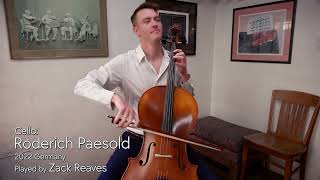 Roderich Paesold cello 2022 GERMANY  Zack Reaves  at the Metzler Violin Shop [upl. by Esidnac926]