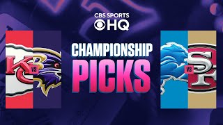 NFL CONFERENCE CHAMPIONSHIP PICKS AFC NFC  CBS Sports [upl. by Wales]