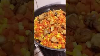 Buttered corn and carrots with chicken for lunch [upl. by Ayahsey431]