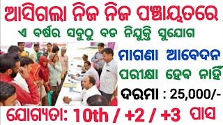 Odisha Grampanchayat Recruitment 2024  Panchayat Level Govt Jobs in Odisha 2024  Odisha New Job [upl. by Meerek]