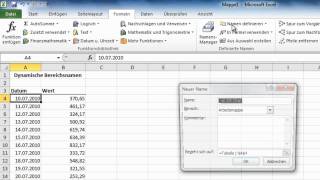 Excel 2010  Diagramm mit dynamischen Datenbereichen erzeugen [upl. by Marla]