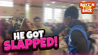 BoyzNTheBack School Interviews 🏫🎤 HE GOT SLAPPED [upl. by Marvel592]