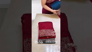 Vichitra silk saree with embroidery cut work amp Stone work WhatsAp 9363639949 vichithrasilksaree [upl. by Anauqat324]