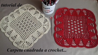 carpeta cuadrada a crochet o ganchillo FÁCIL Y RAPIDO carpetas crochet normaysustejidos [upl. by Anilosi]