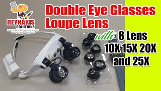 Double Eye Glasses Loupe Lens Jeweler Watch Repair Magnifier [upl. by Mairim]