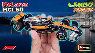 McLaren MCL60 Lando Norris Bburago Signature 143  Review [upl. by Anauqaj715]