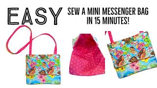 Sew an Easy Mini Messenger Bag Purse  Pattern Pieces Included  Great for toddlers kids amp cells [upl. by Ymarej716]