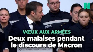 Deux militaires font un malaise pendant les vœux de Macron aux Armées [upl. by Notak]