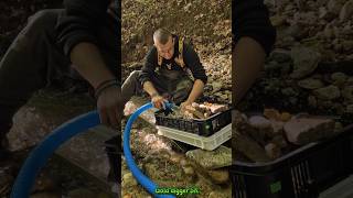 Gold Found Gold Panning with a Water Pump in a Stream GoldPanning [upl. by Yremogtnom]