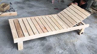 Amazing Creation Woodworking Ideas From Old Pallet  Build A Sun Loungers  How To DIY [upl. by Berliner886]