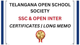 Telangana Open School Society TOSS SSC amp Open Inter Long Memos [upl. by Conlin]