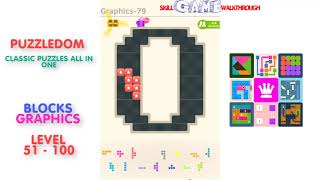 Puzzledom  Blocks Graphics Level 51  100  Walkthrough [upl. by Alwyn]