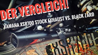 Yamaha XSR 700  stock exhaust vs Black ZARD [upl. by Schindler755]