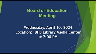 Board of Education Meeting [upl. by Colston]