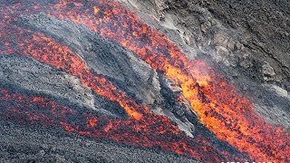 Lava flow on Stromboli island morning 10 Aug 2014 [upl. by Fadil]