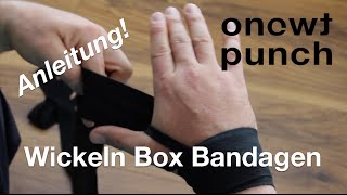 Anleitung Box Bandagen Binden Hände richtig Schutzen mit One Two Punch Tutorial Test [upl. by Oriole838]