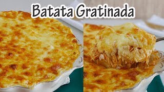 BATATA GRATINADA COM FRANGO E QUEIJO I Receitas e Temperos [upl. by Berry]