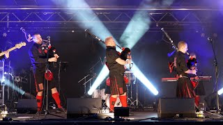 Red Hot Chilli Pipers start their 2022 St Andrews Day BagRock concert in Perth Scotland [upl. by Azilanna]