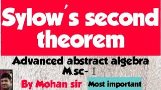 MscⅠSylows 2nd theoremMost important theorem [upl. by Marino]