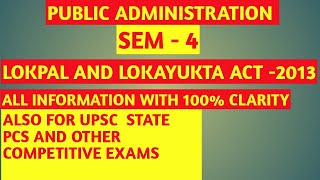 LOKPAL ACT 2013 IN HINDI  LOKPAL IN HINDI  Lokpal ACT IN HINDI FOR BA 2 SEM 4 PUBLIC ADM [upl. by Izawa]