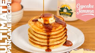 How to Make Super Fluffy American Style Pancakes  Full recipe and ingredients  Cupcake Jemma [upl. by Sofer]