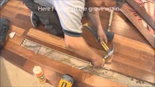 Old Hardwood Floor Repair Restoration before Refinishing How To Tips Mryoucandoityourself [upl. by Baerl451]