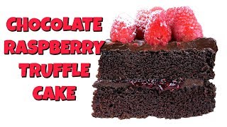 Vegan Chocolate Raspberry Truffle Cake  NO MIXER REQUIRED [upl. by Diraj]