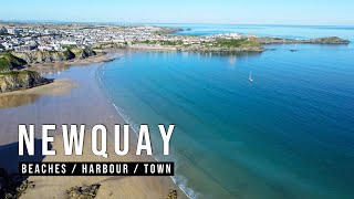 NEWQUAY Cornwall  Tour of Beaches Harbour amp Town  4K Video [upl. by Tekcirk]