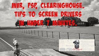 Quick Driver Screening Tips MVR PSP amp Clearinghouse Essentials in Under 7 Minutes [upl. by Eseeryt]