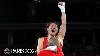 Chinas Li Qian wins middleweight boxing gold at 2024 Paris Games  NBC Sports [upl. by Nolyarb]