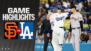 Giants vs Dodgers Game Highlights 4124  MLB Highlights [upl. by Okime]