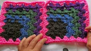 Mitered granny square crochet  Absolutely for beginners  Warning Very very slow tutorial [upl. by Ramat616]