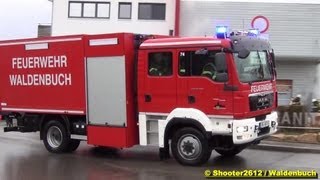 FEUERWEHR WALDENBUCH Brandalarm im Industriegebiet mit Sirenenalarm [upl. by Ihc]