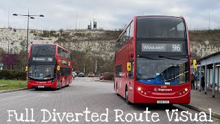 FDRV  Stagecoach Selkent  Route 96 from Woolwich to Bluewater  12303 SN14TXY  ADL E400H BAE [upl. by Sabah]