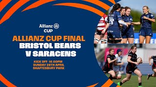 LIVE Allianz Cup Final  Bristol Bears Women vs Saracens Women [upl. by Grados]