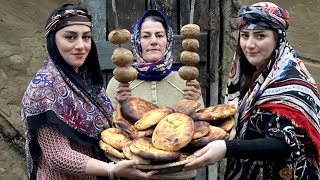 Cooking Traditional Unleavened Bread In An Old Oven And Charcoal Grilled Potatoes [upl. by Kery221]