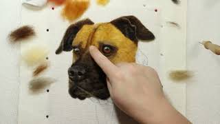 Buster Dog Portrait Needle Felting Timelapse  12 hours in 7 minutes [upl. by Naples]